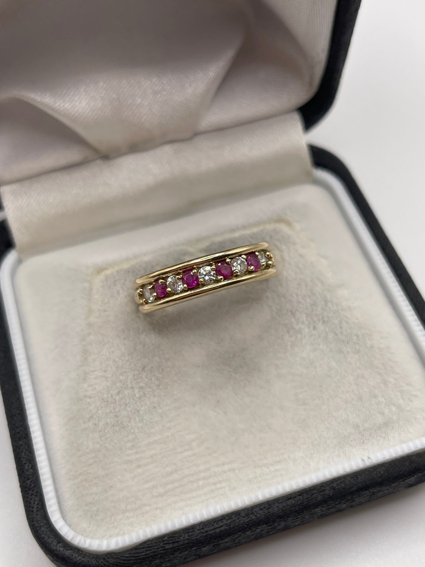 9ct gold ruby and diamond ring