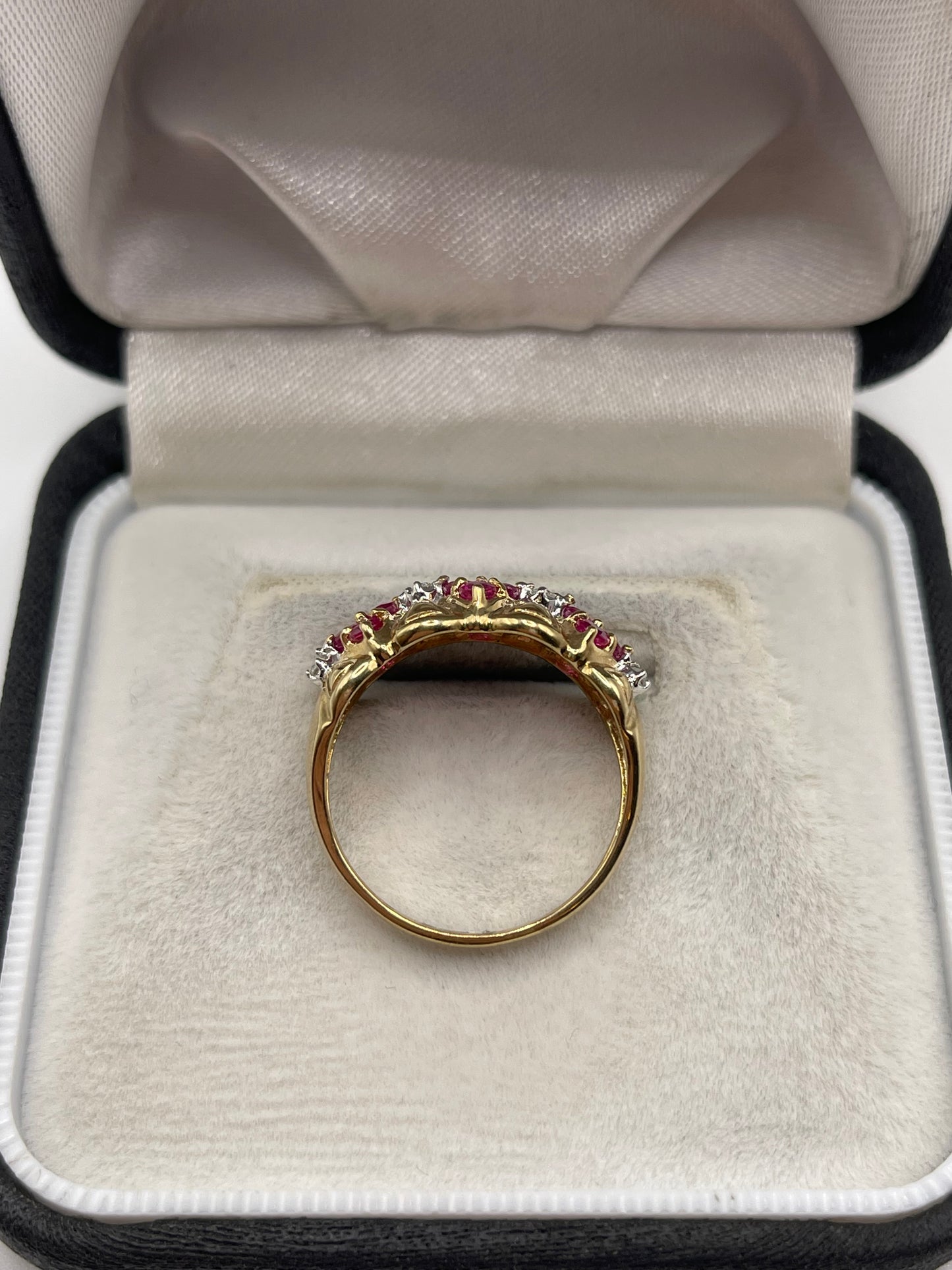 9ct gold ruby and diamond ring