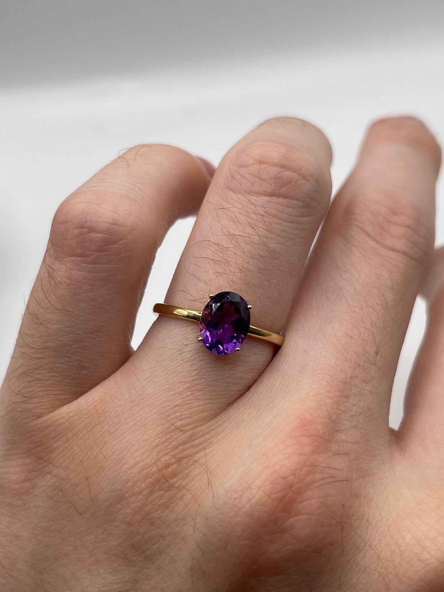 9ct gold amethyst ring