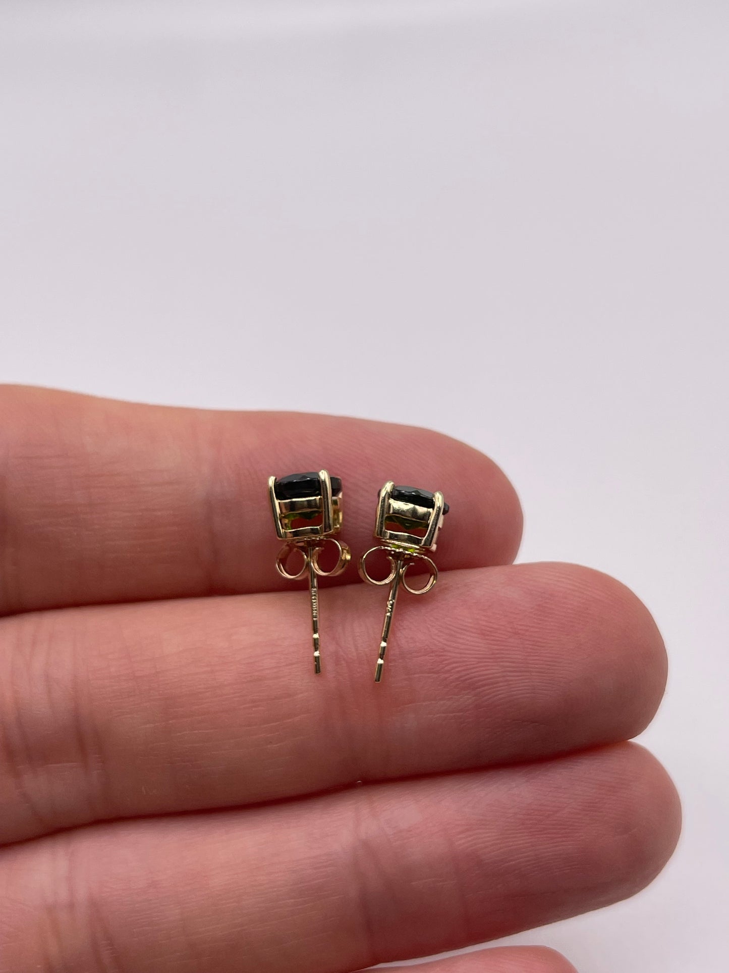 9ct gold diopside earrings