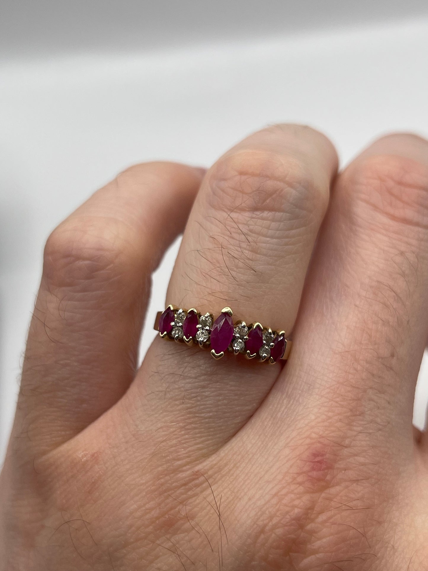 14ct gold ruby and diamond ring