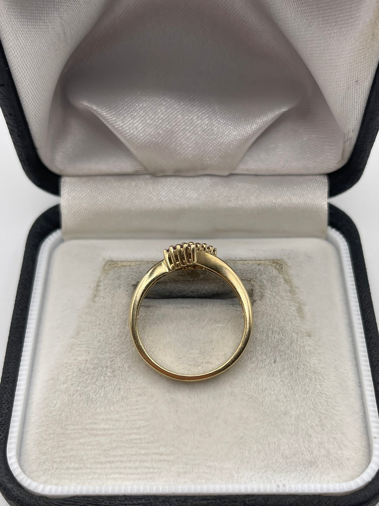 9ct gold pink sapphire cluster ring