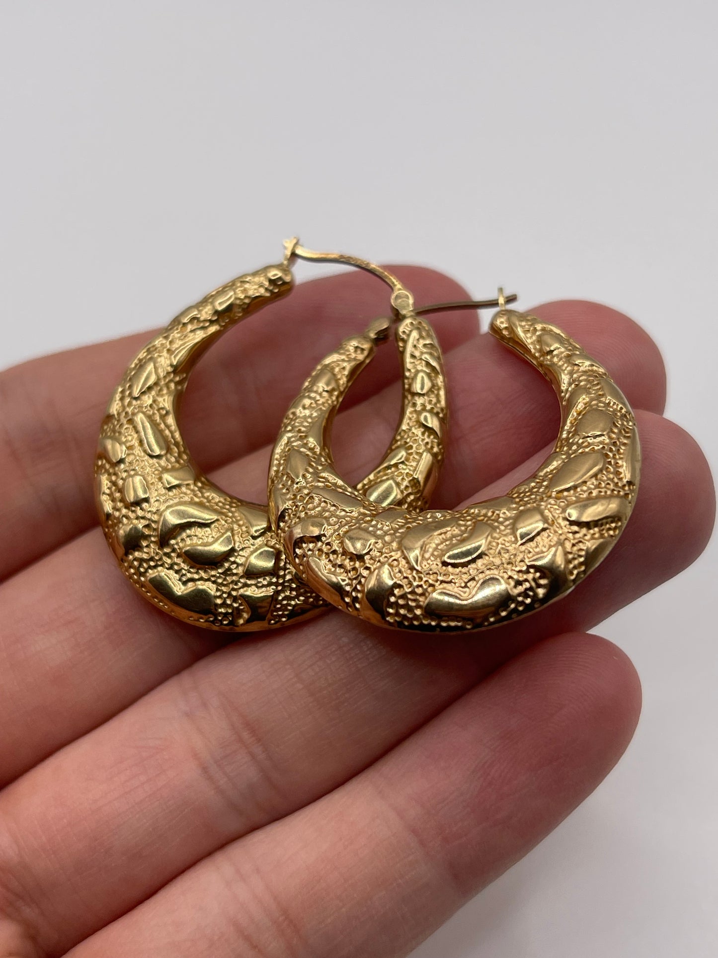 9ct gold creole earrings