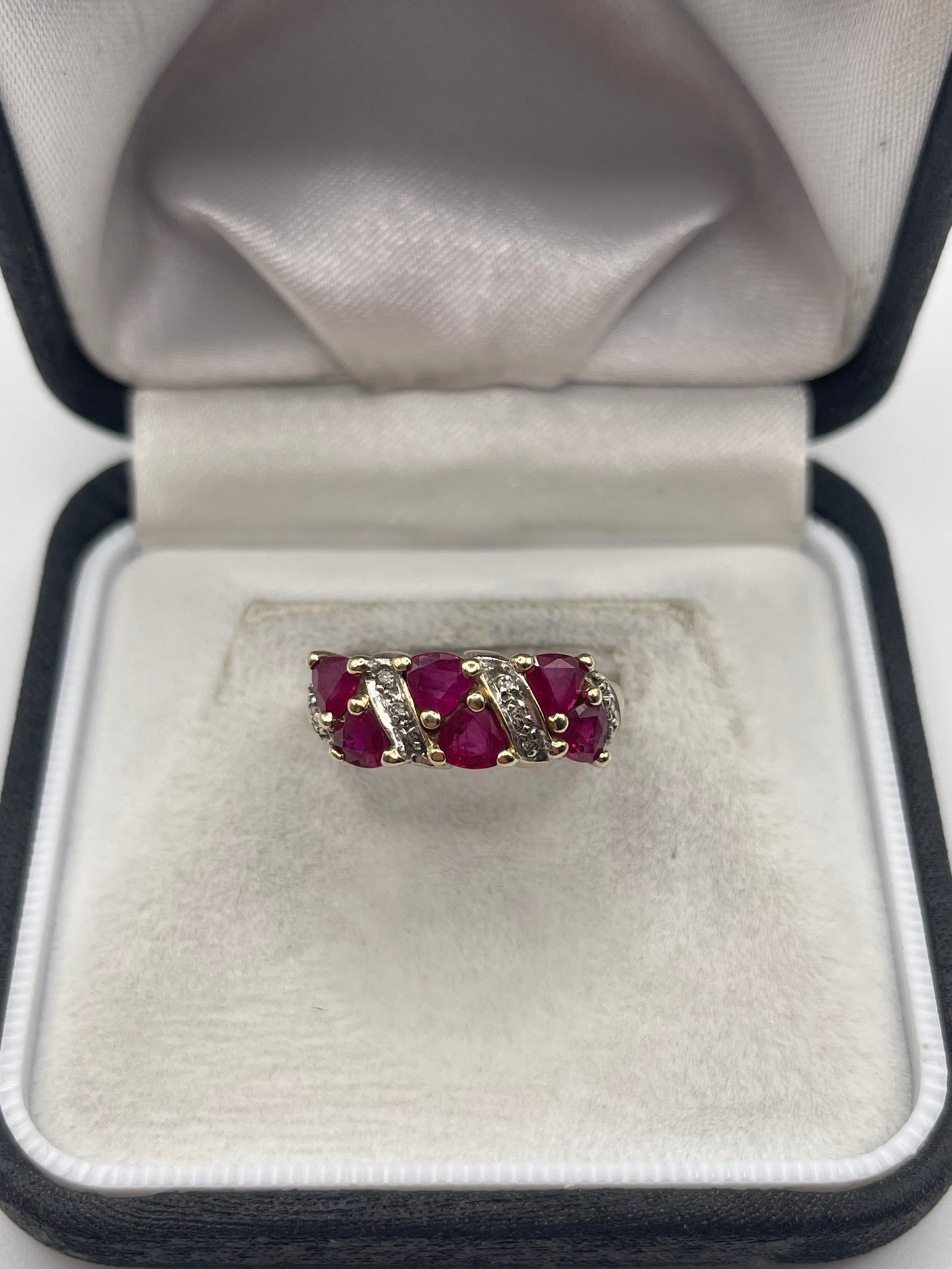 9ct gold ruby and diamond ring