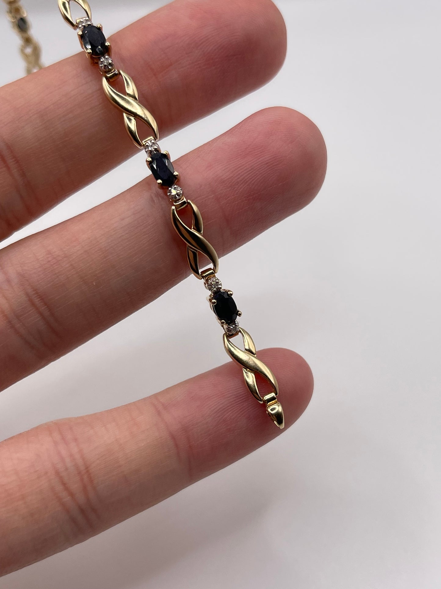 9ct gold sapphire and diamond bracelet
