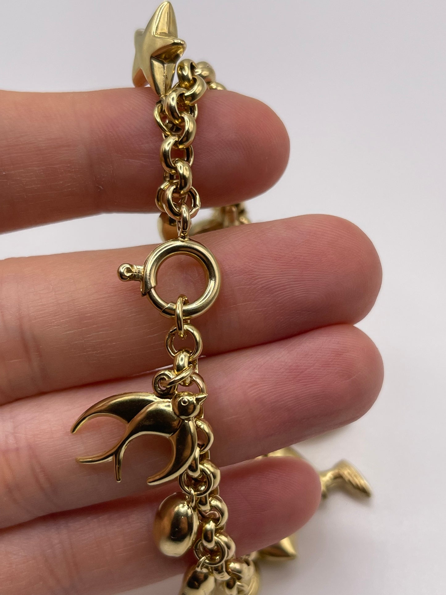 9ct gold charm bracelet