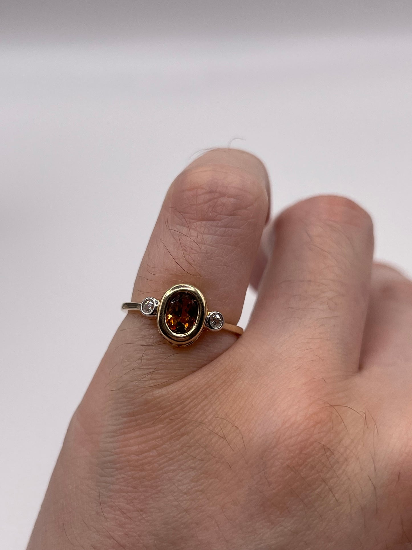 9ct gold quartz and zircon ring
