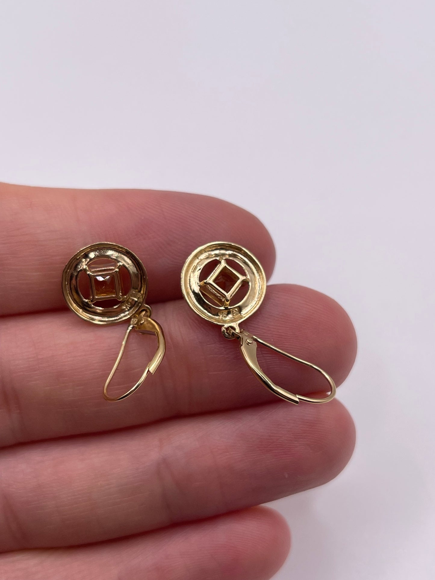 9ct gold citrine earrings