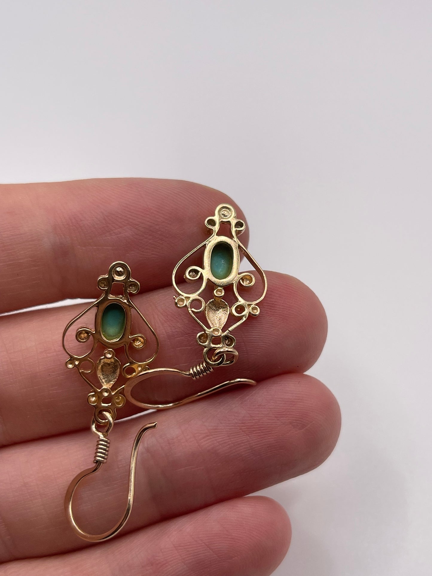 9ct gold turquoise earrings