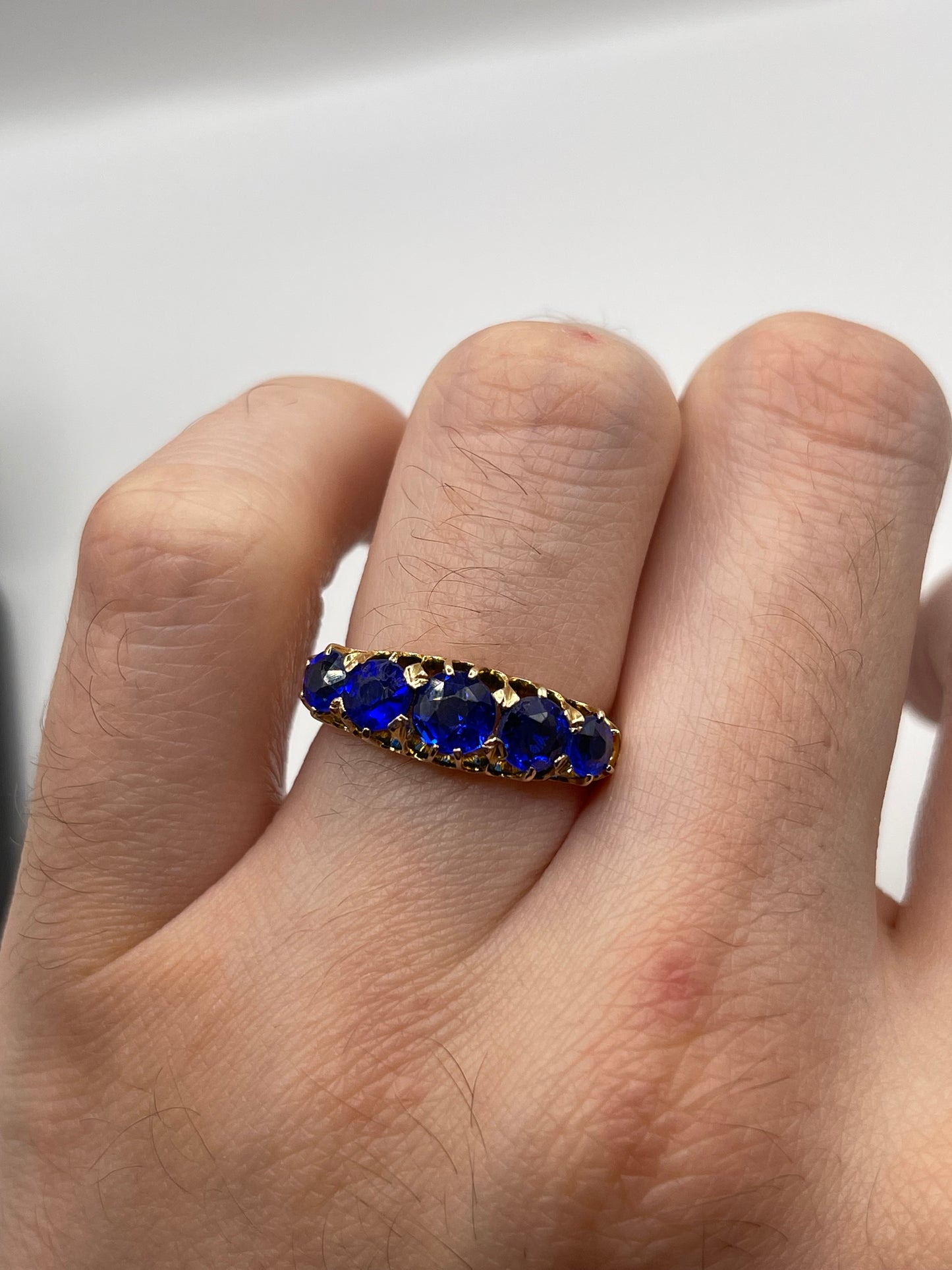 Antique 9ct rose gold paste ring