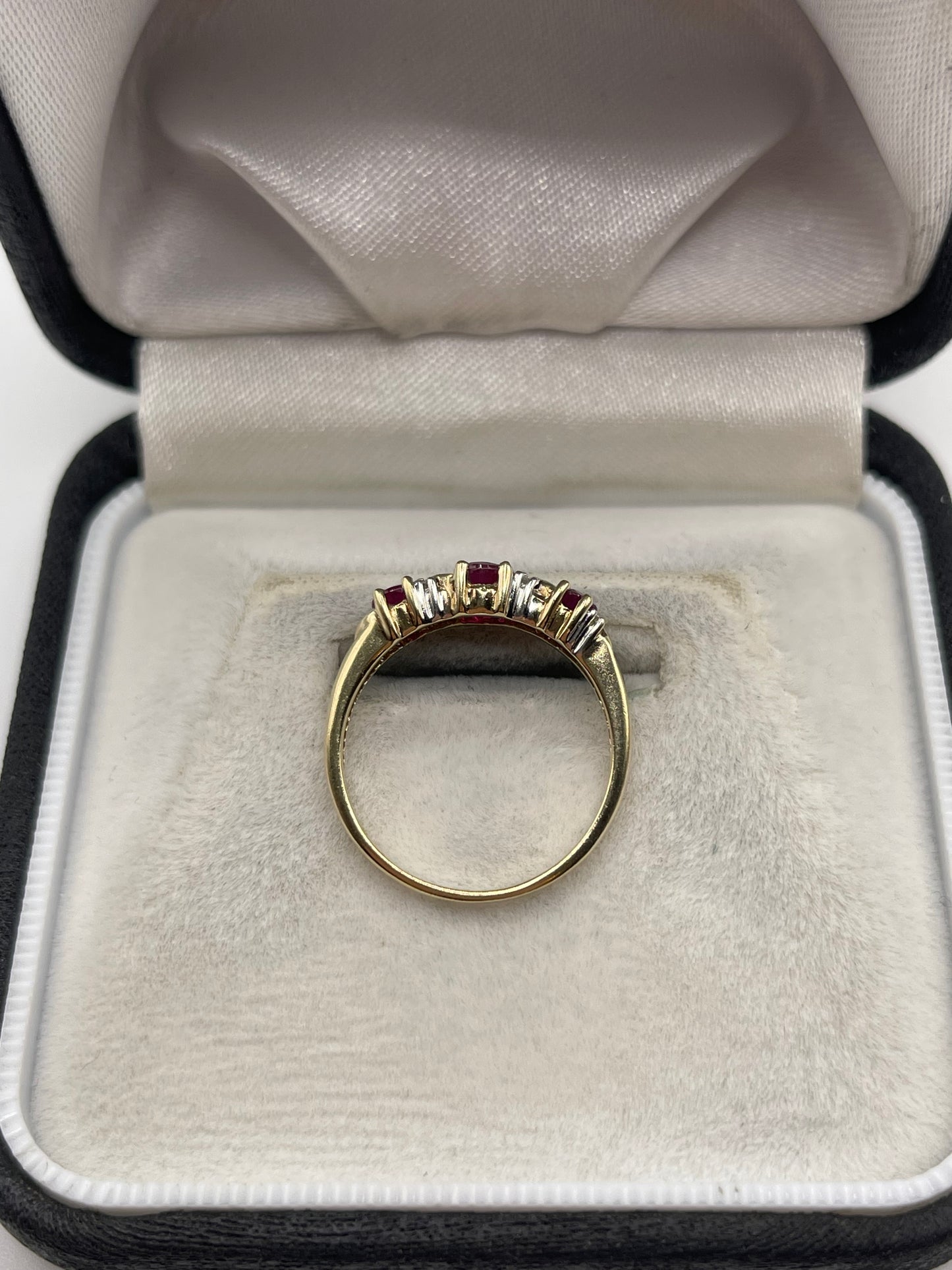 9ct gold ruby and diamond ring