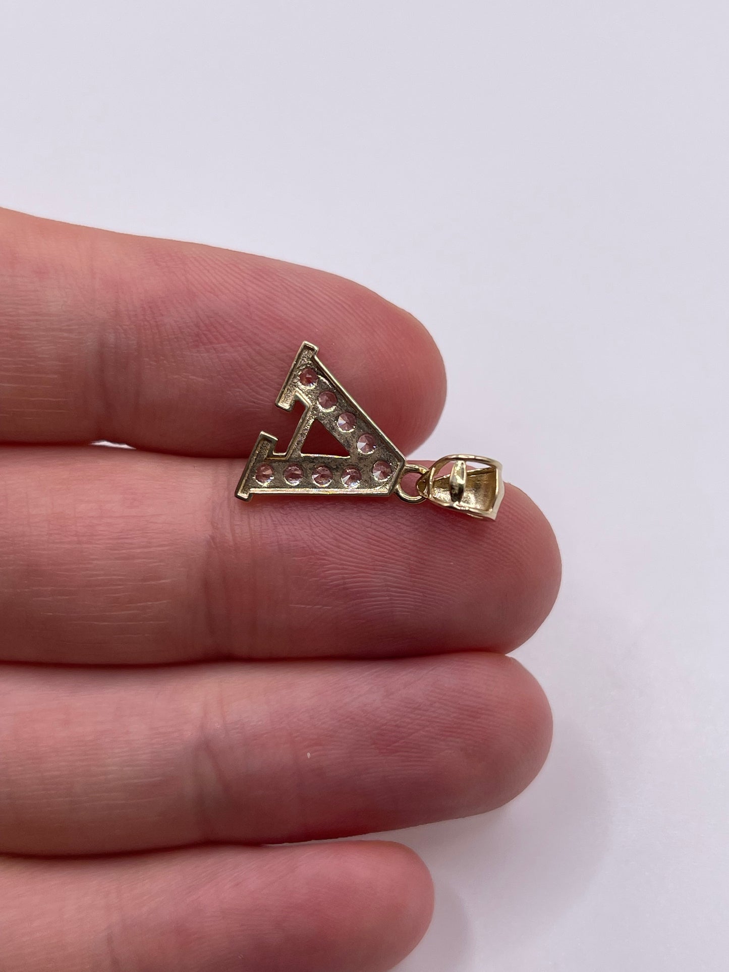9ct gold cz initial A pendant