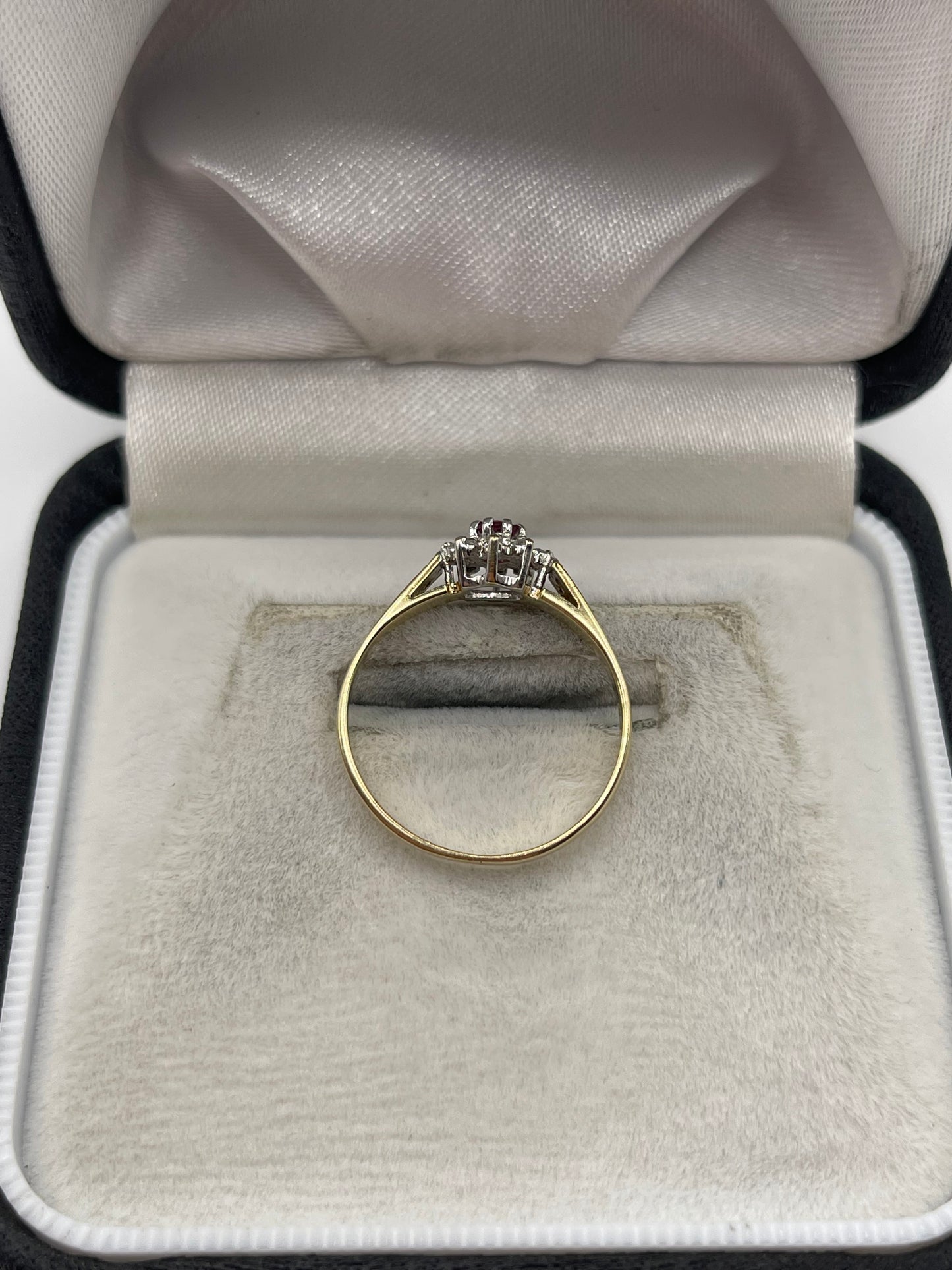9ct gold ruby and diamond ring