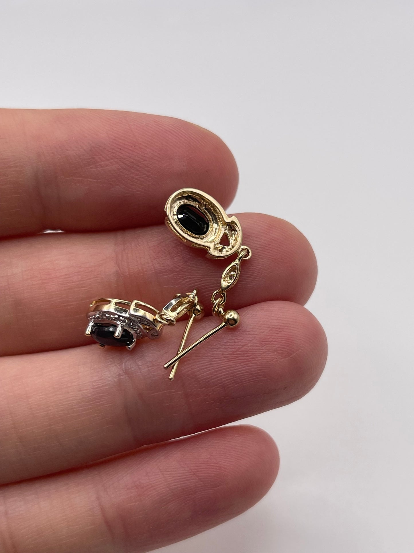 9ct gold sapphire and diamond earrings