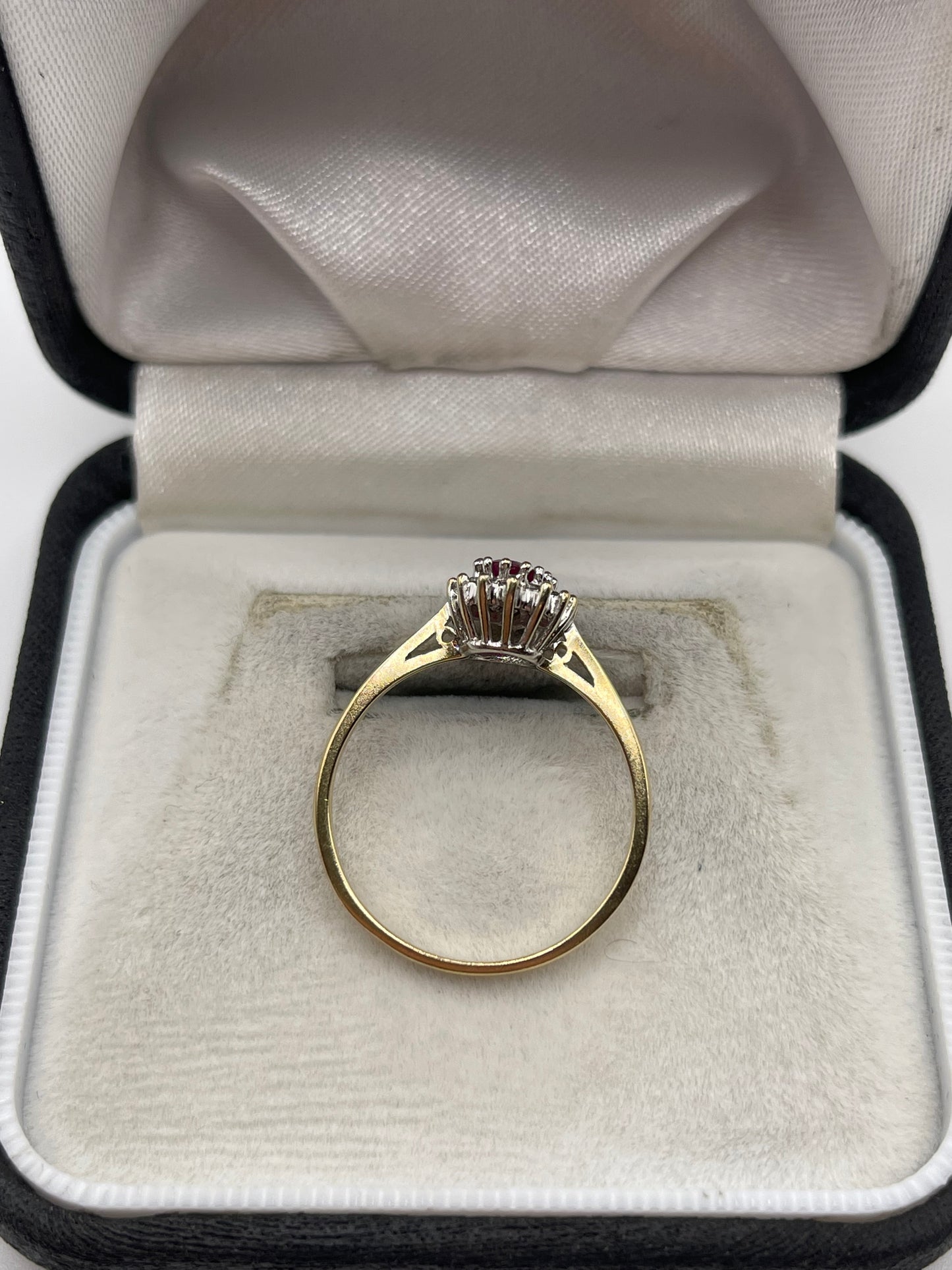 9ct gold ruby and diamond ring