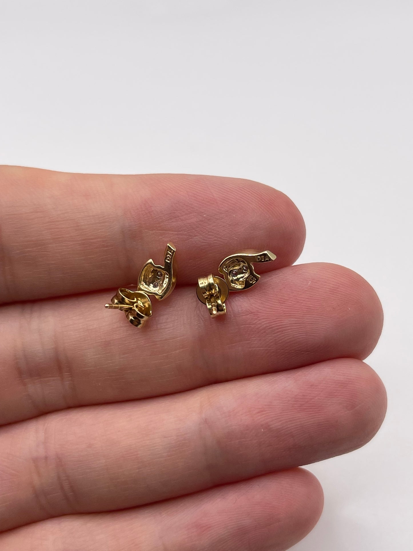 9ct gold diamond earrings