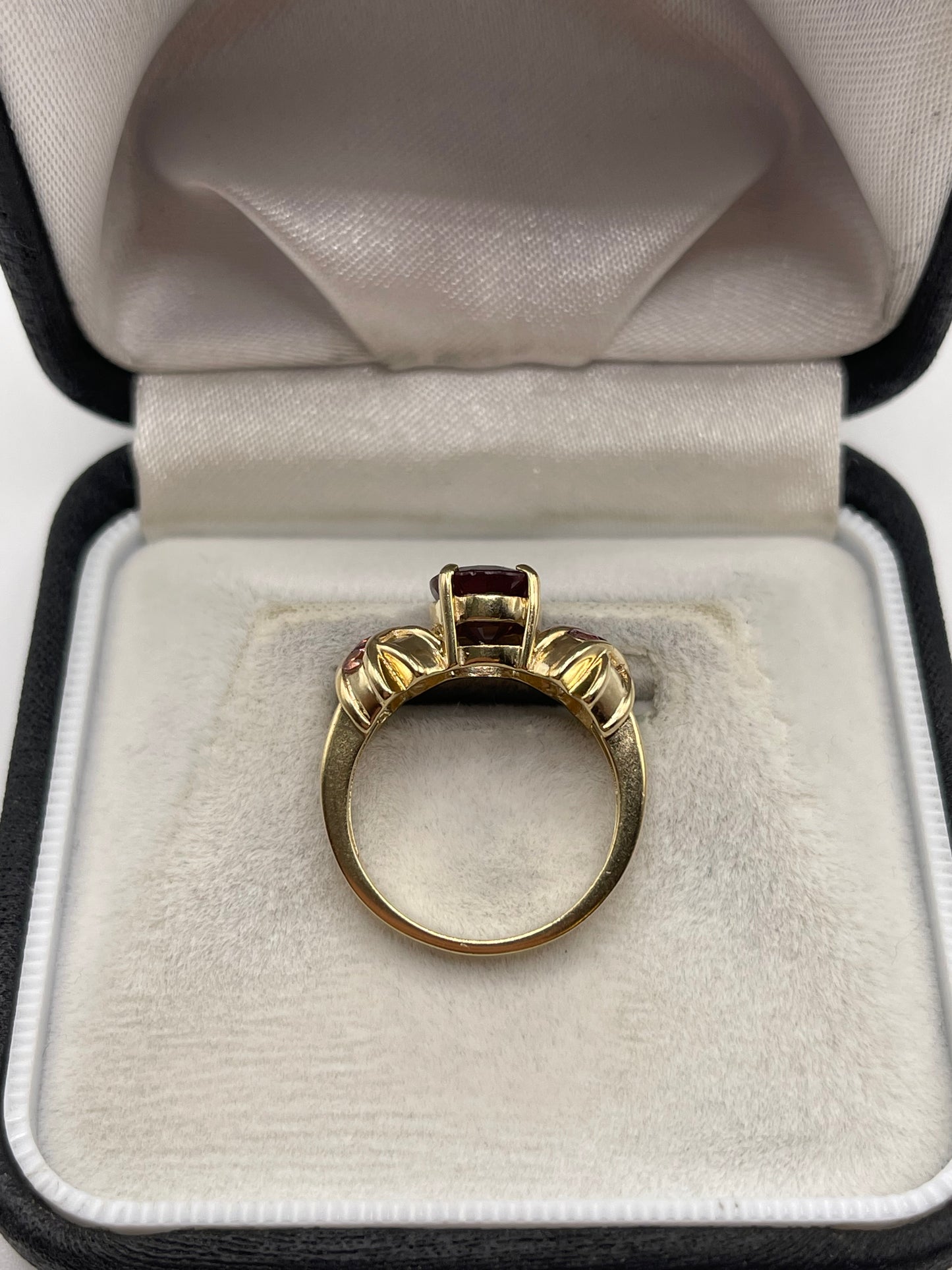 9ct gold ruby and tourmaline ring