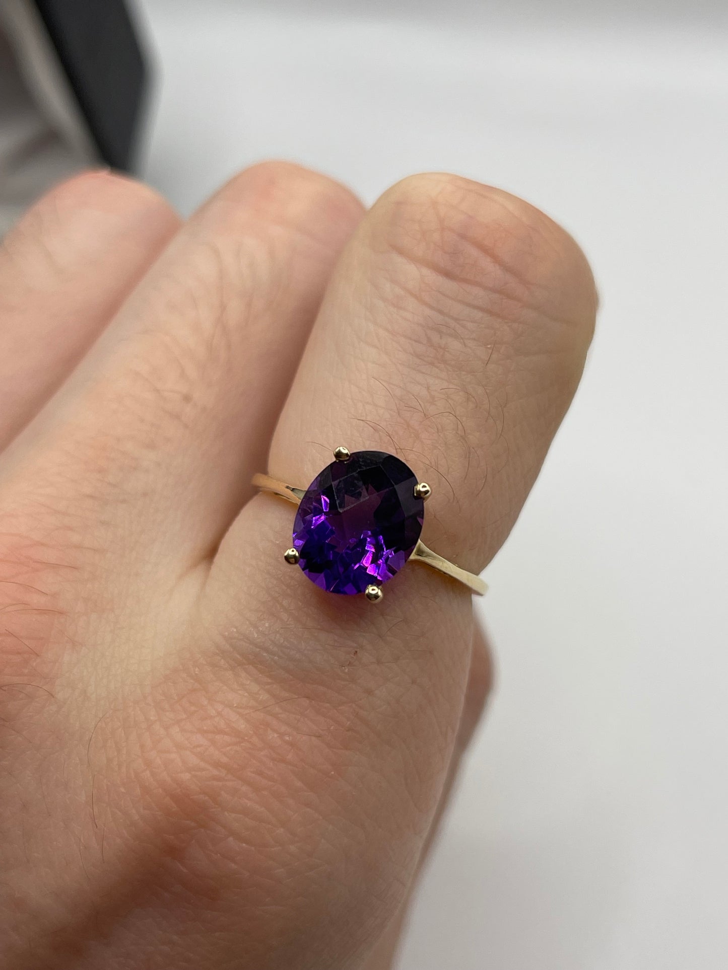 9ct gold amethyst ring