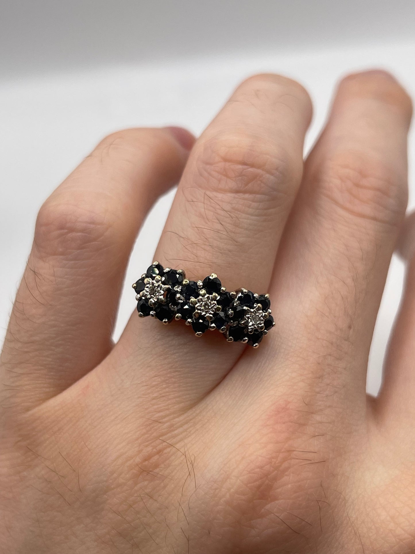 9ct gold sapphire and diamond ring