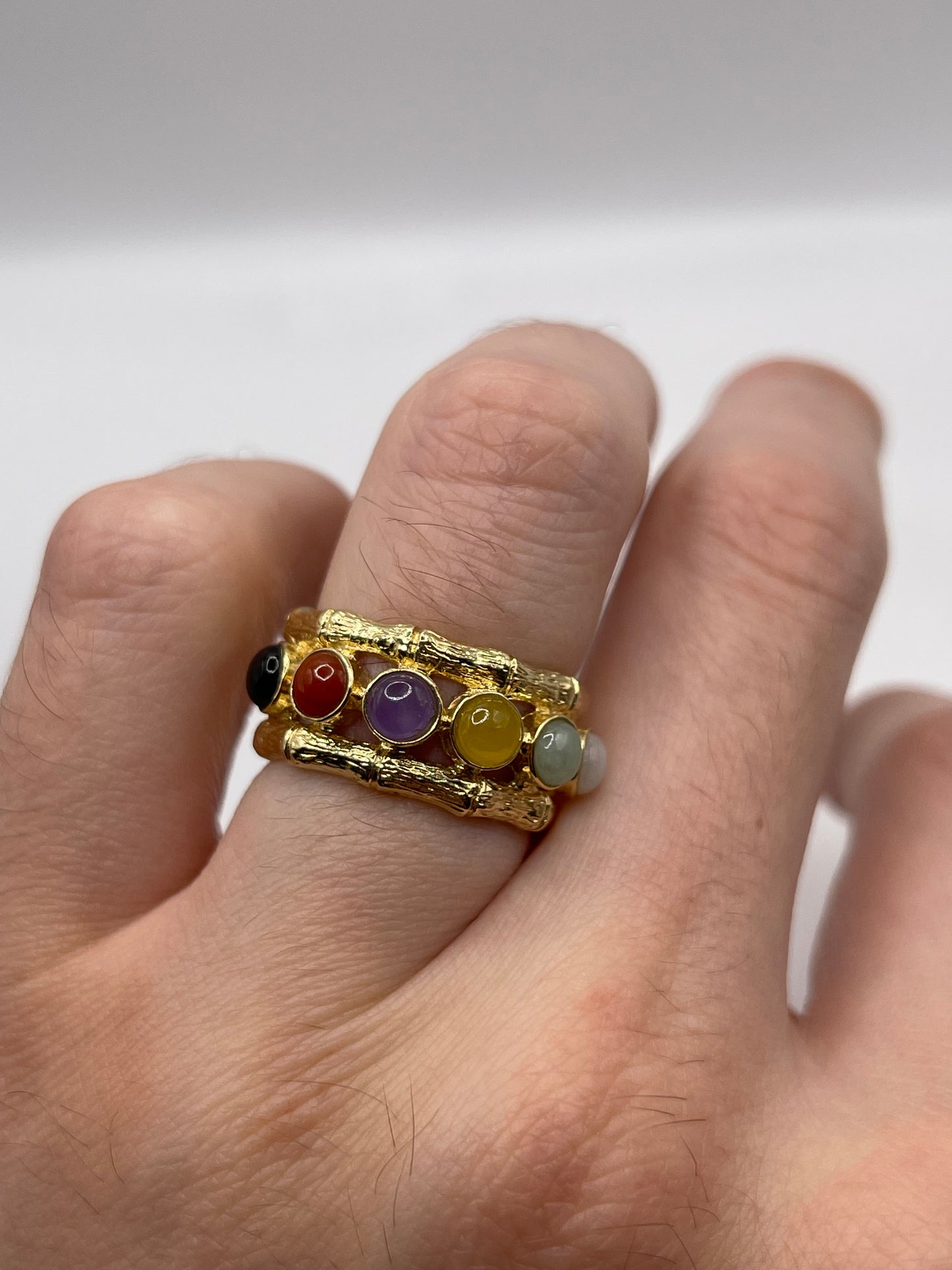 14ct gold jade ring