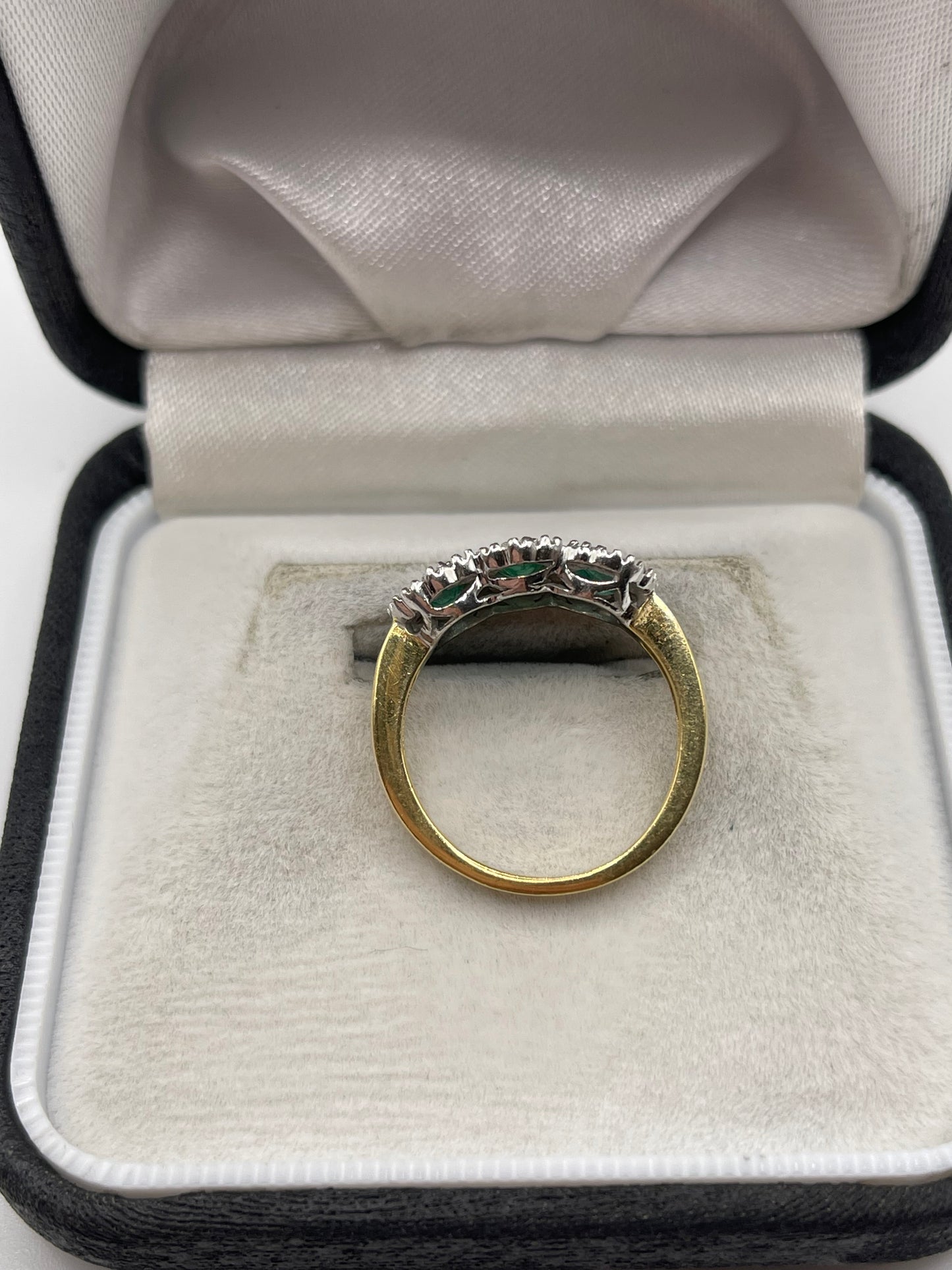 18ct gold emerald and diamond ring