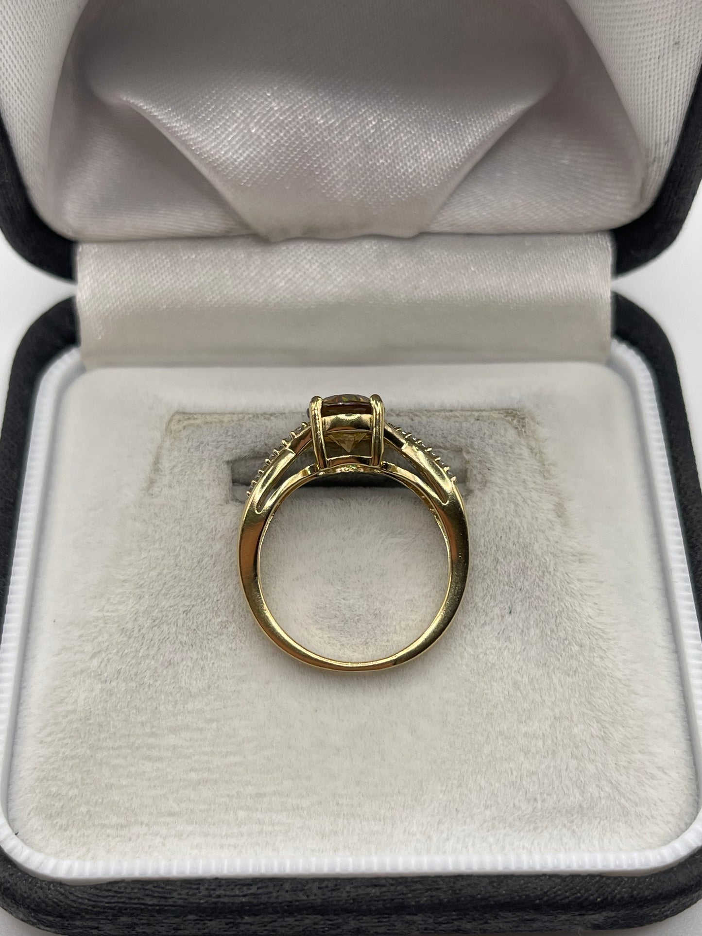 9ct gold zircon cluster ring