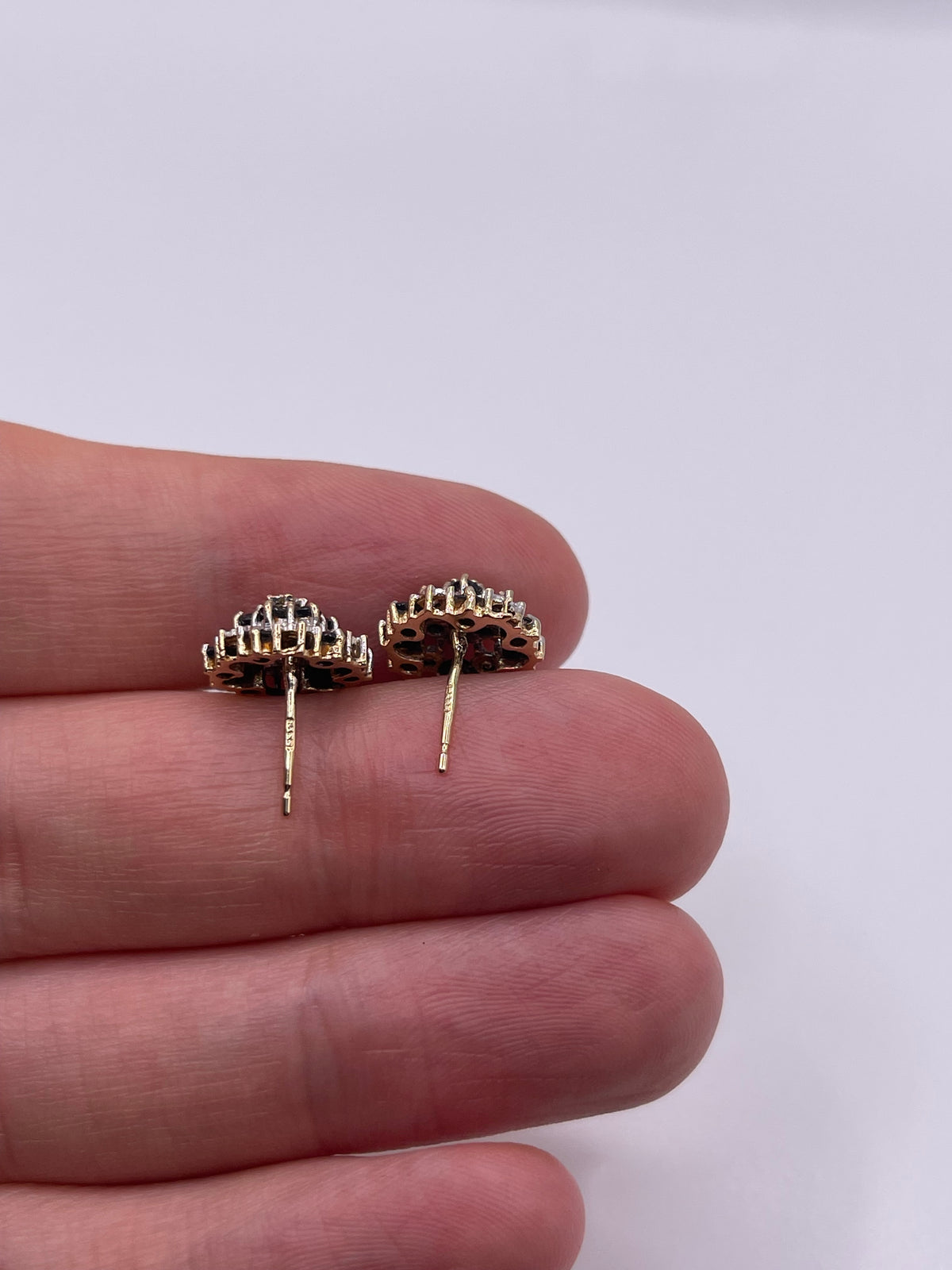 9ct gold sapphire and diamond earrings