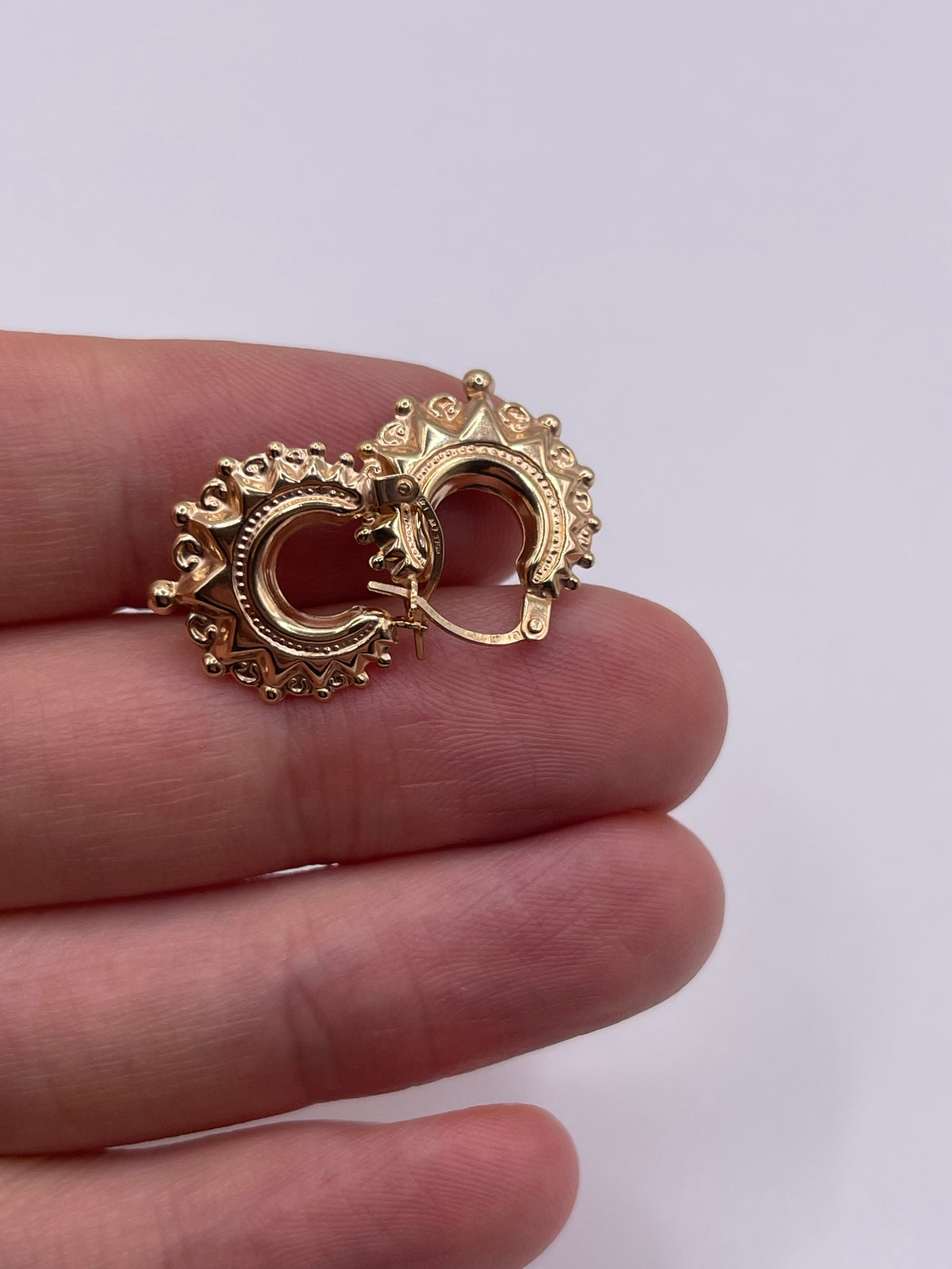 9ct gold creole earrings
