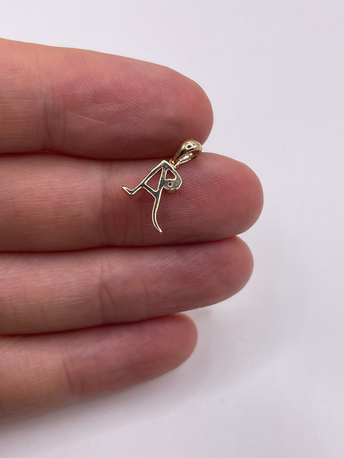 9ct gold diamond initial A pendant