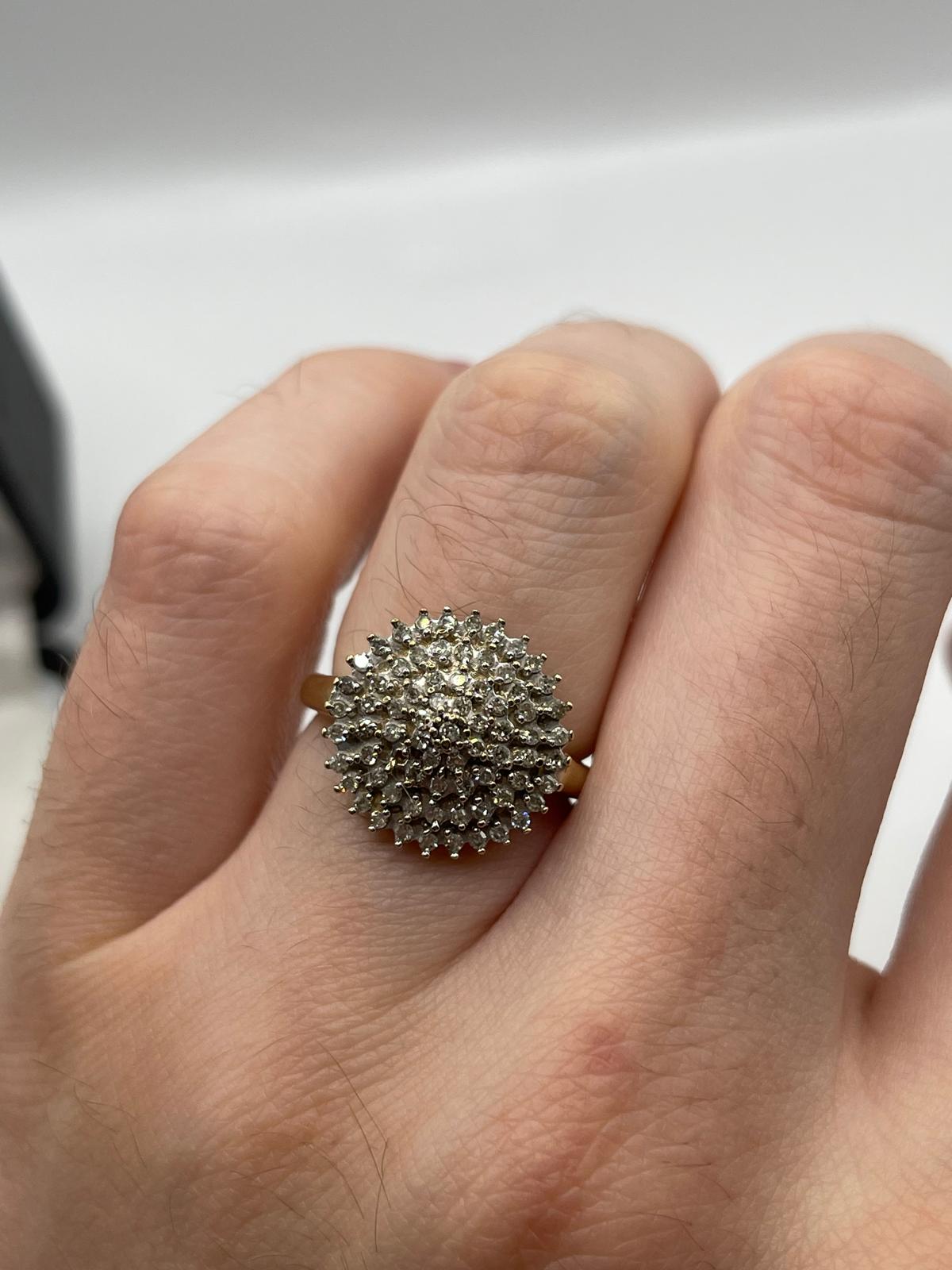 9ct gold diamond cluster ring