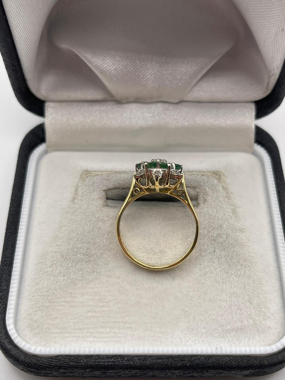 18ct gold emerald and diamond ring