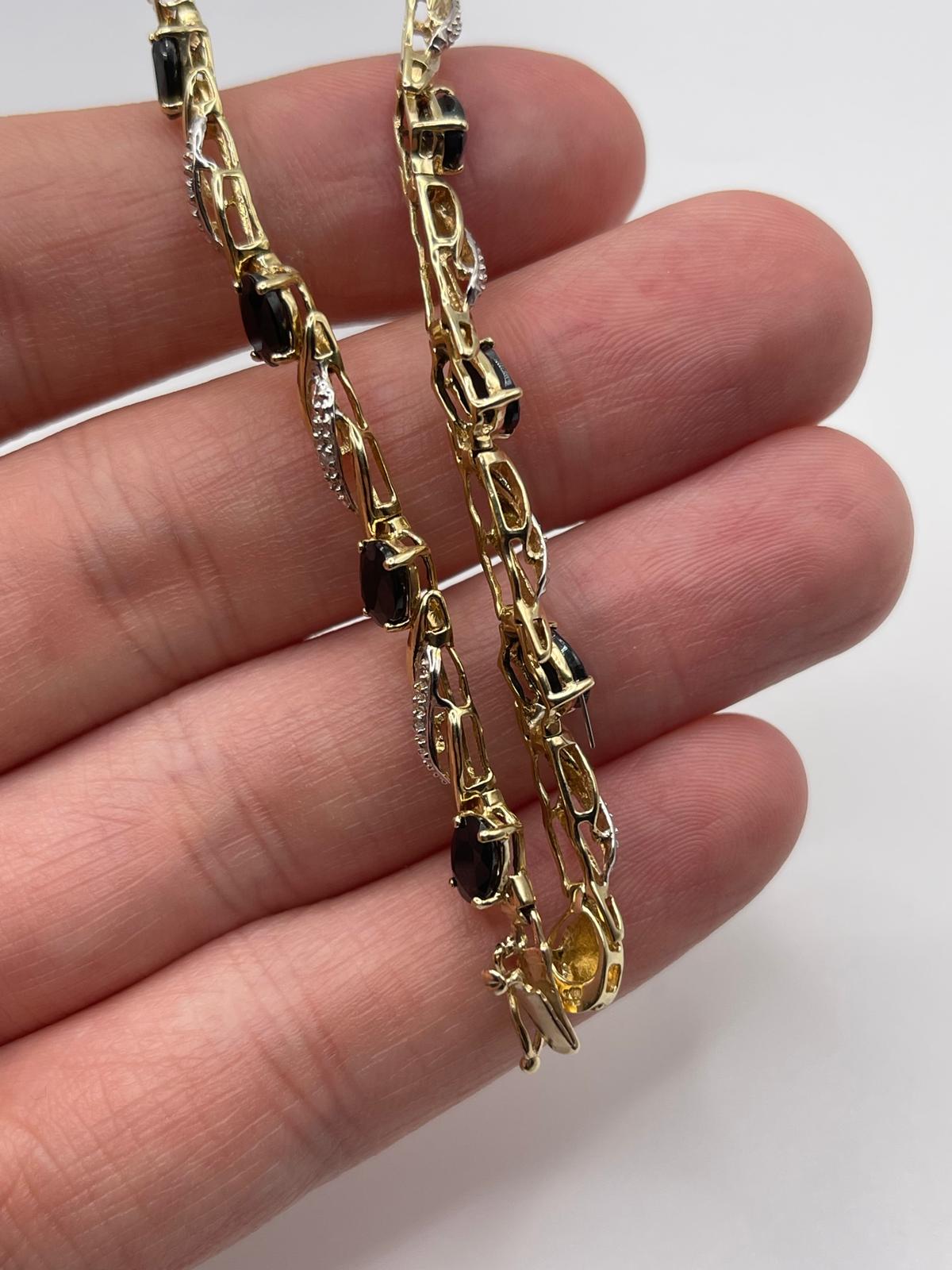 9ct gold sapphire and diamond bracelet