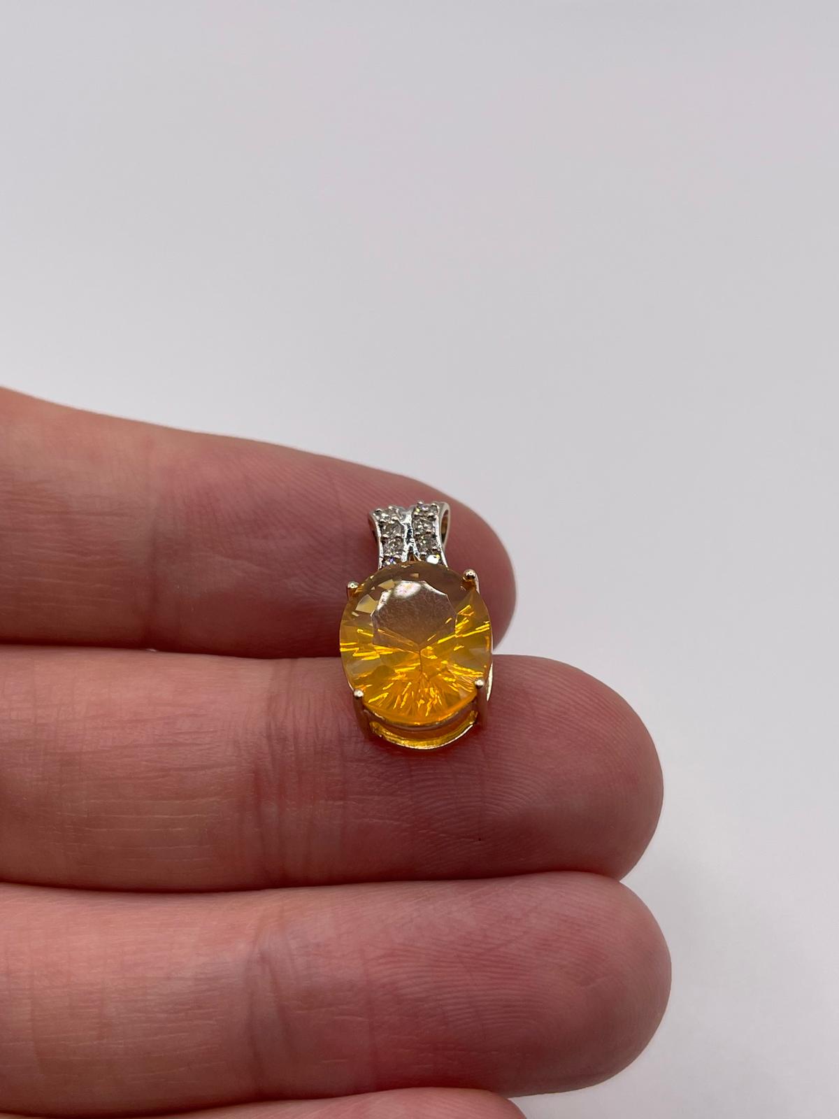 9ct gold opal and diamond pendant