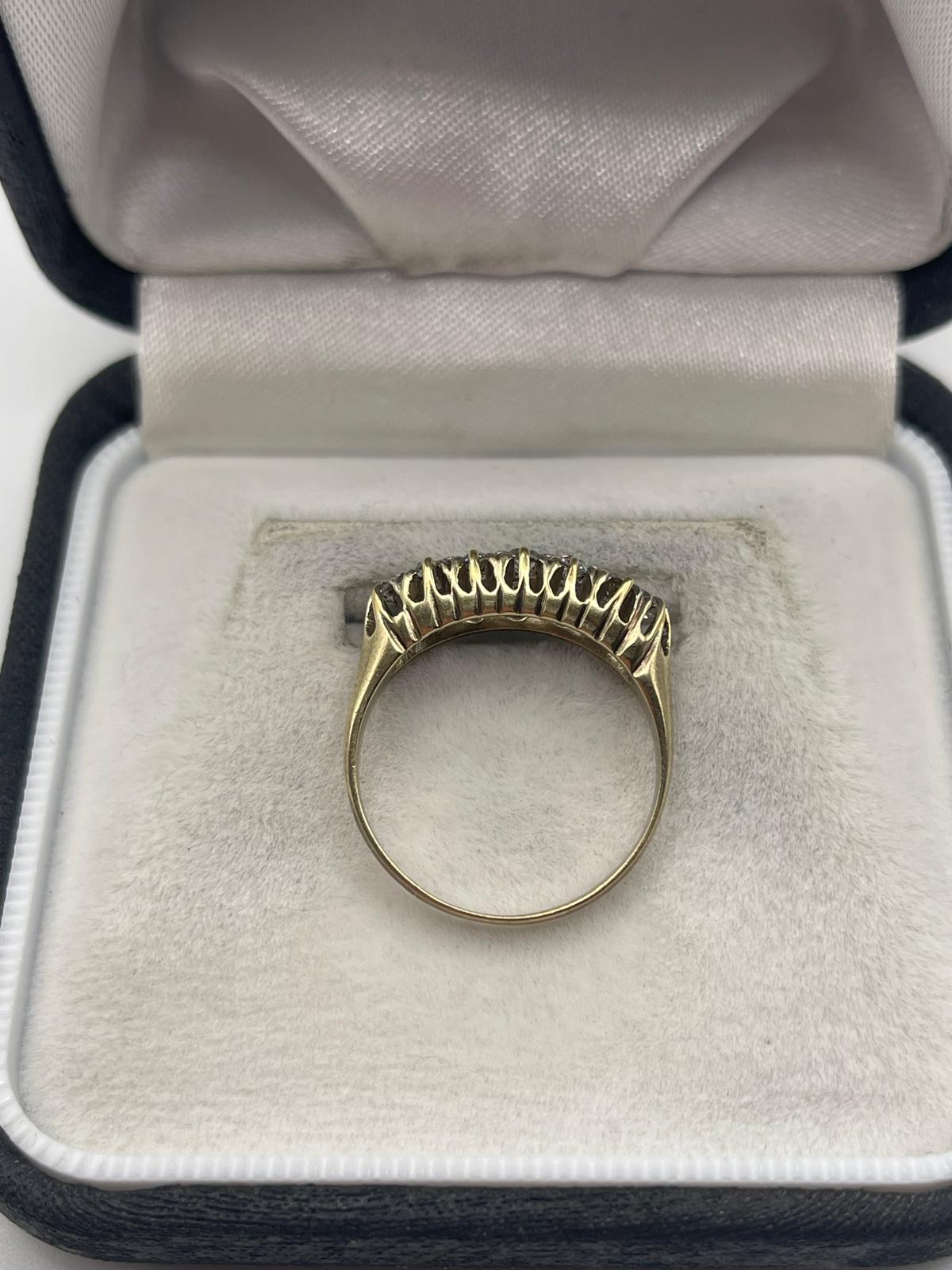 Antique 9ct gold old cut diamond ring