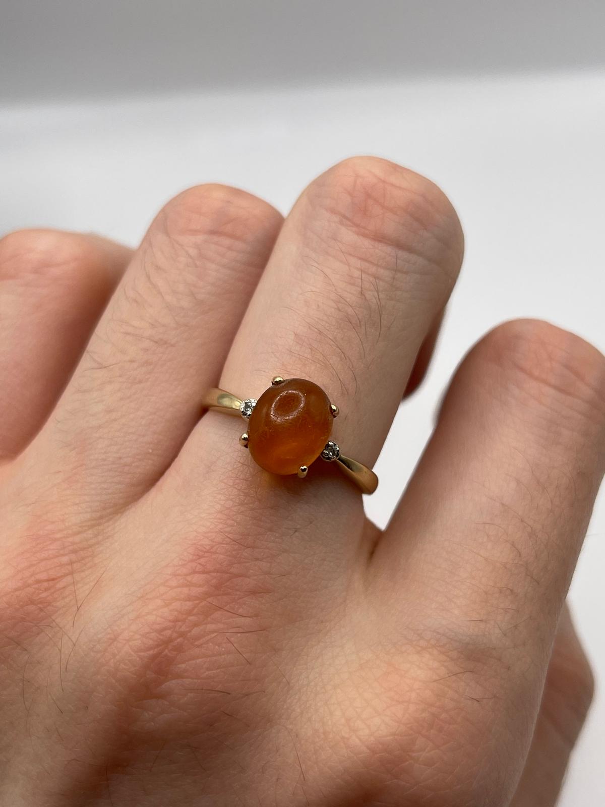 9ct gold opal and diamond ring