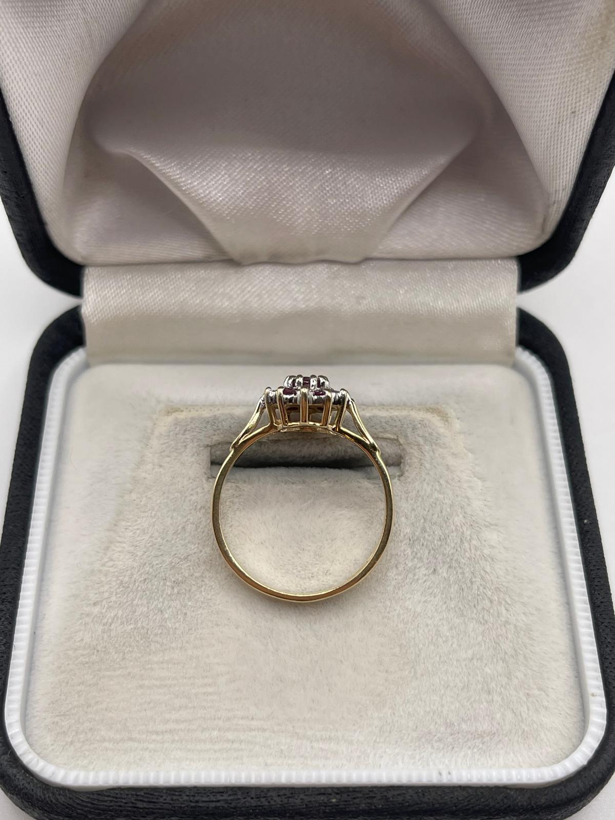 9ct gold ruby and diamond ring