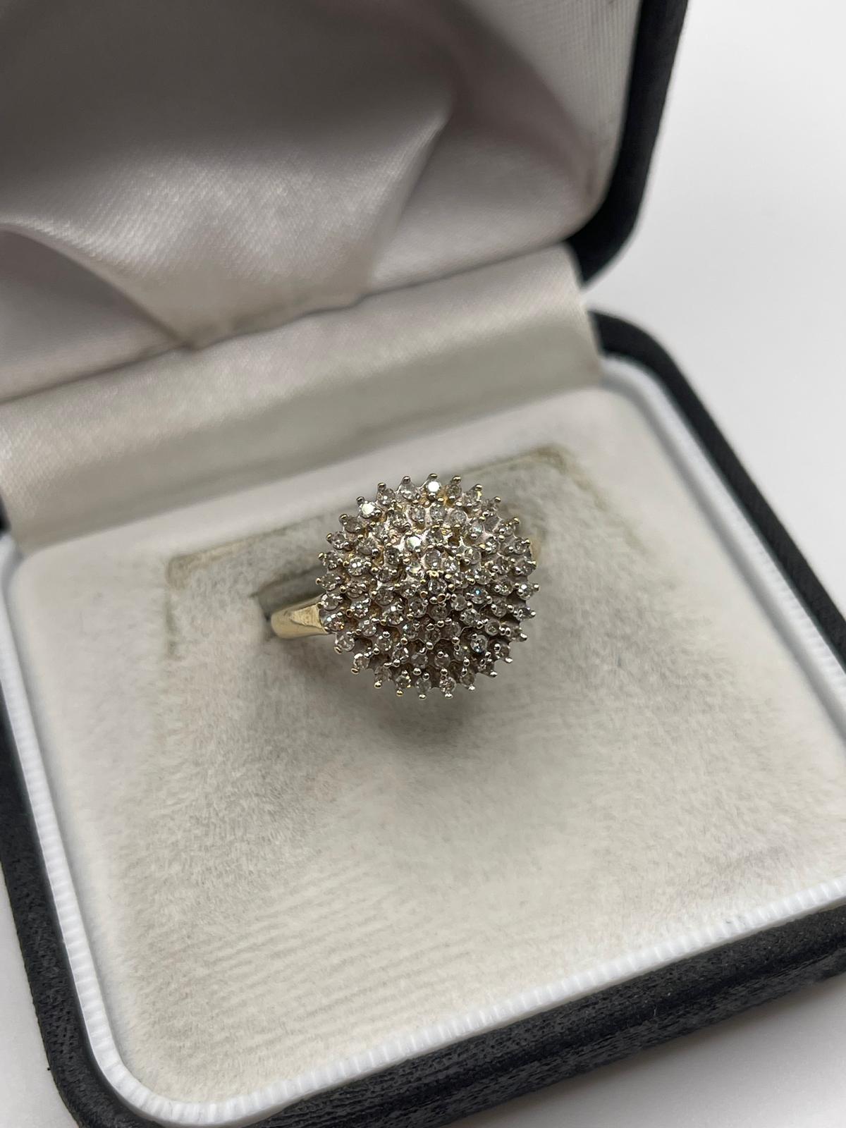 9ct gold diamond cluster ring