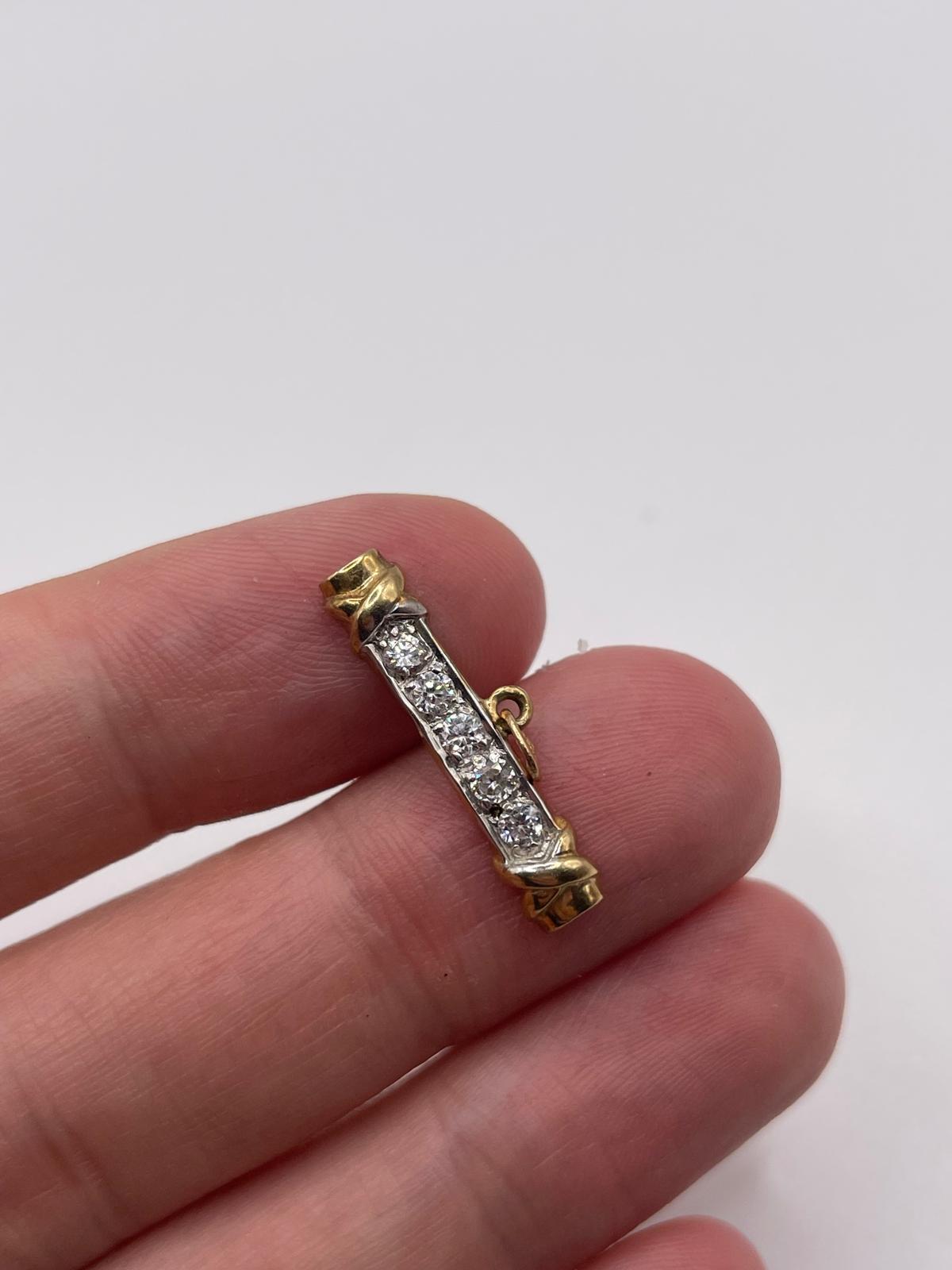 9ct gold cz Tbar