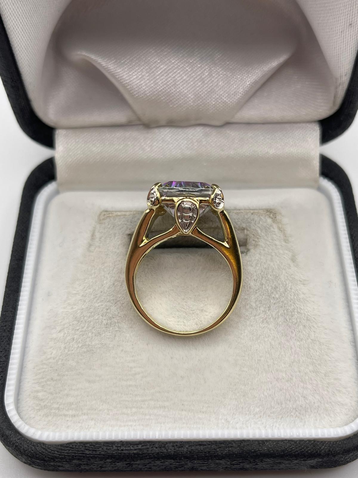 9ct gold mystic topaz and diamond ring