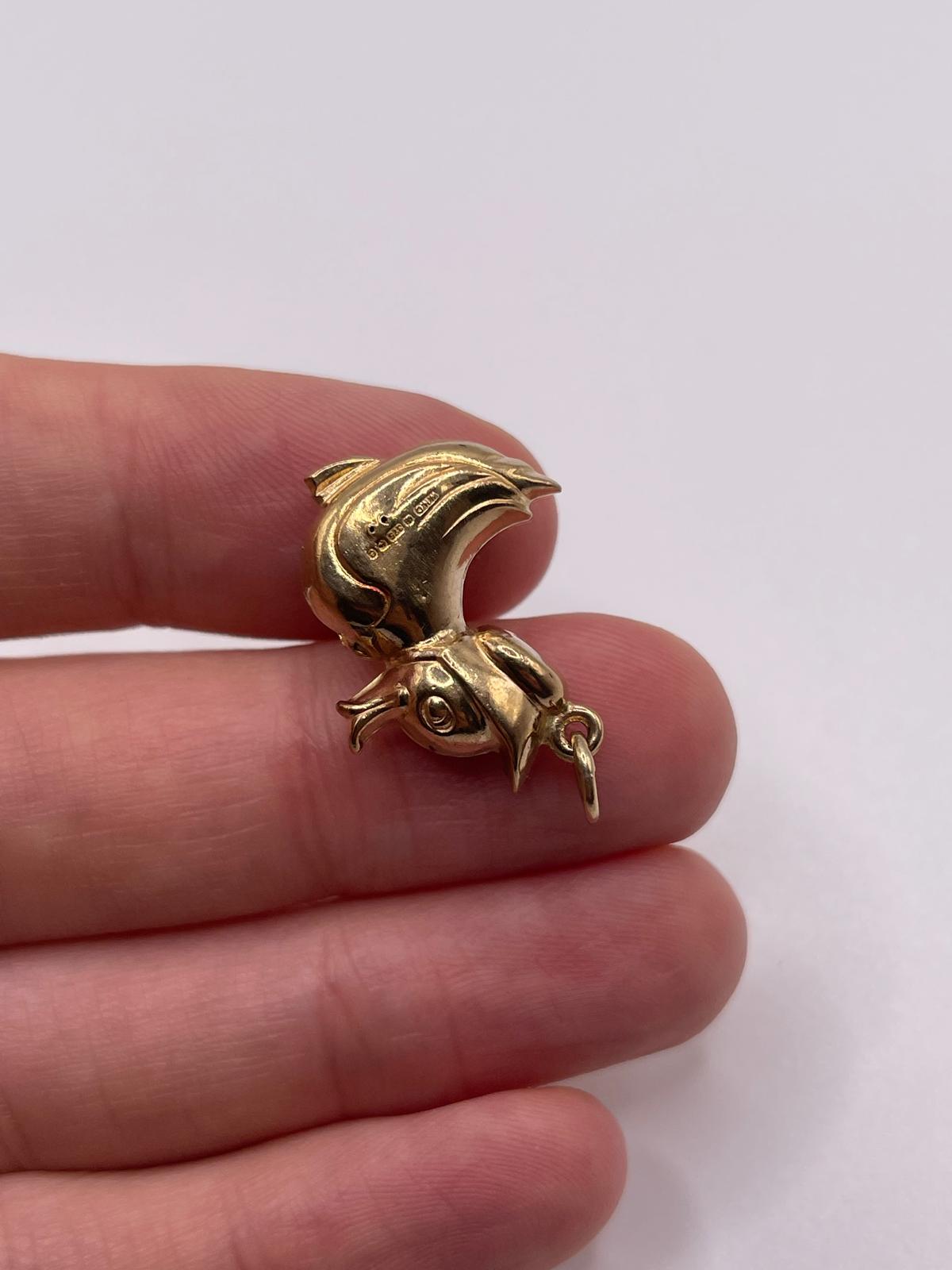 9ct gold mother duck charm