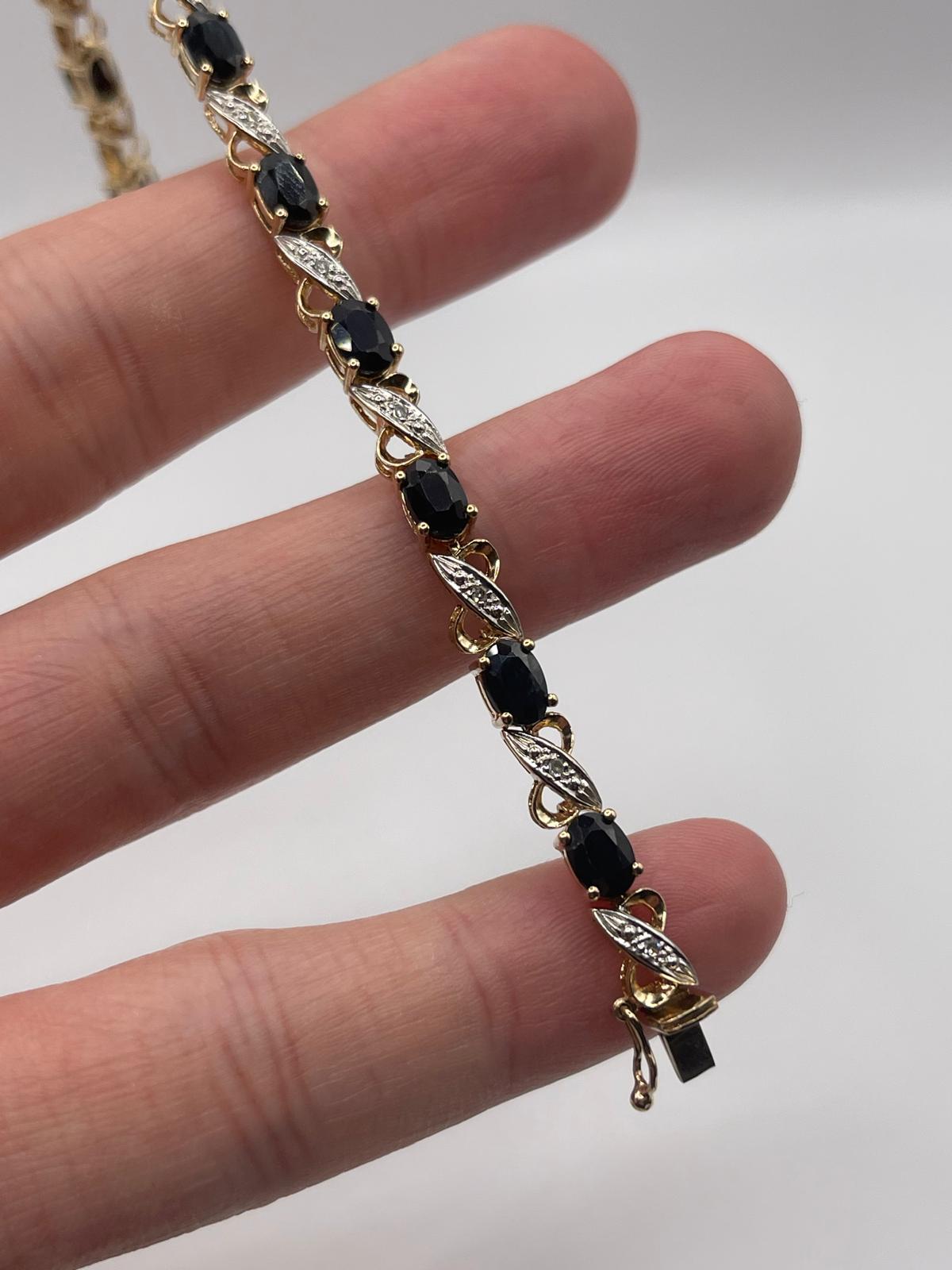 9ct gold sapphire and diamond bracelet
