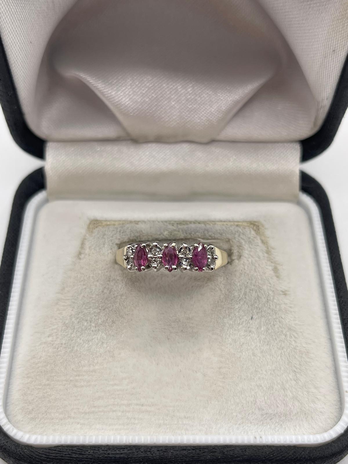 9ct gold ruby and diamond ring