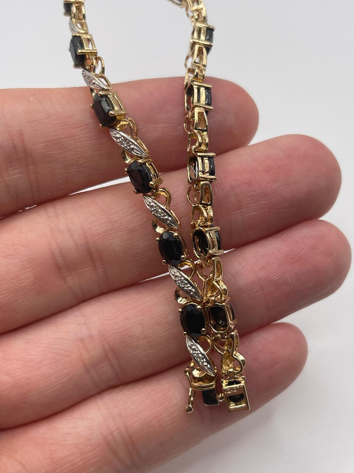 9ct gold sapphire and diamond bracelet