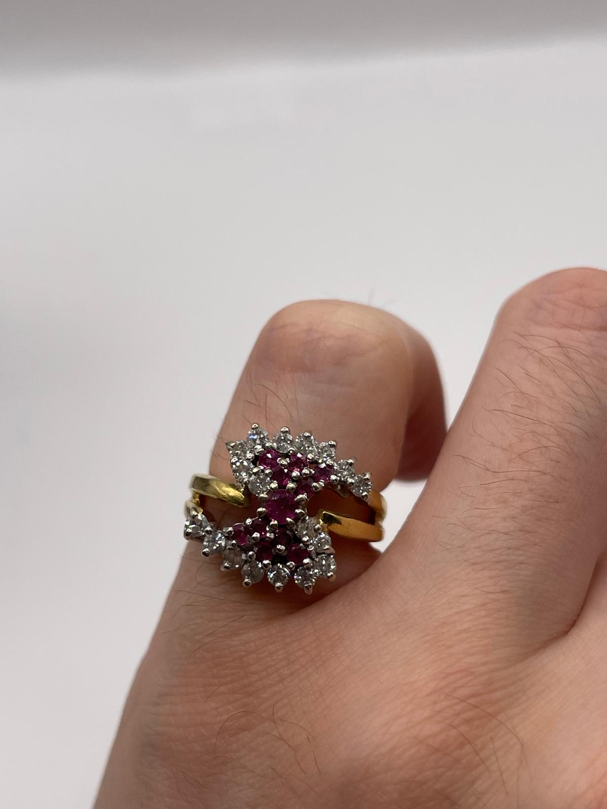 18ct gold ruby and diamond ring