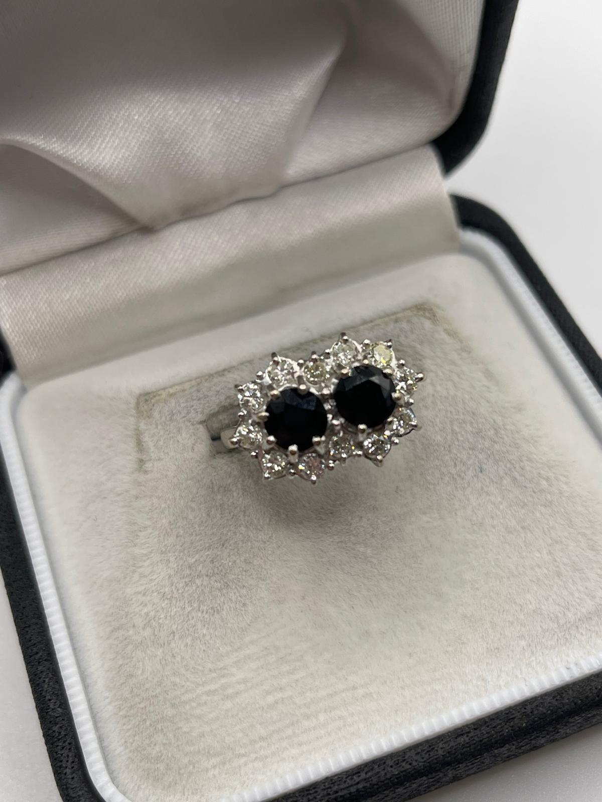 18ct white gold sapphire and diamond ring