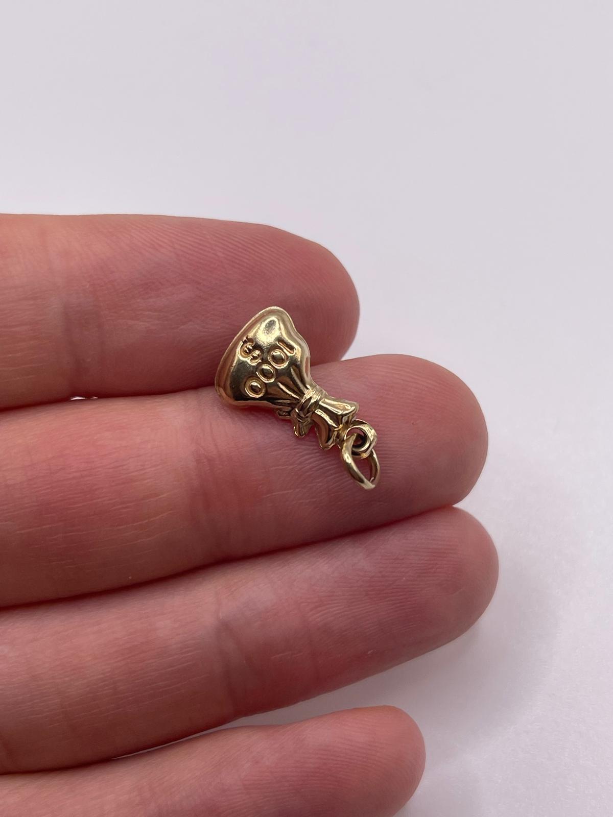 9ct gold money pouch charm