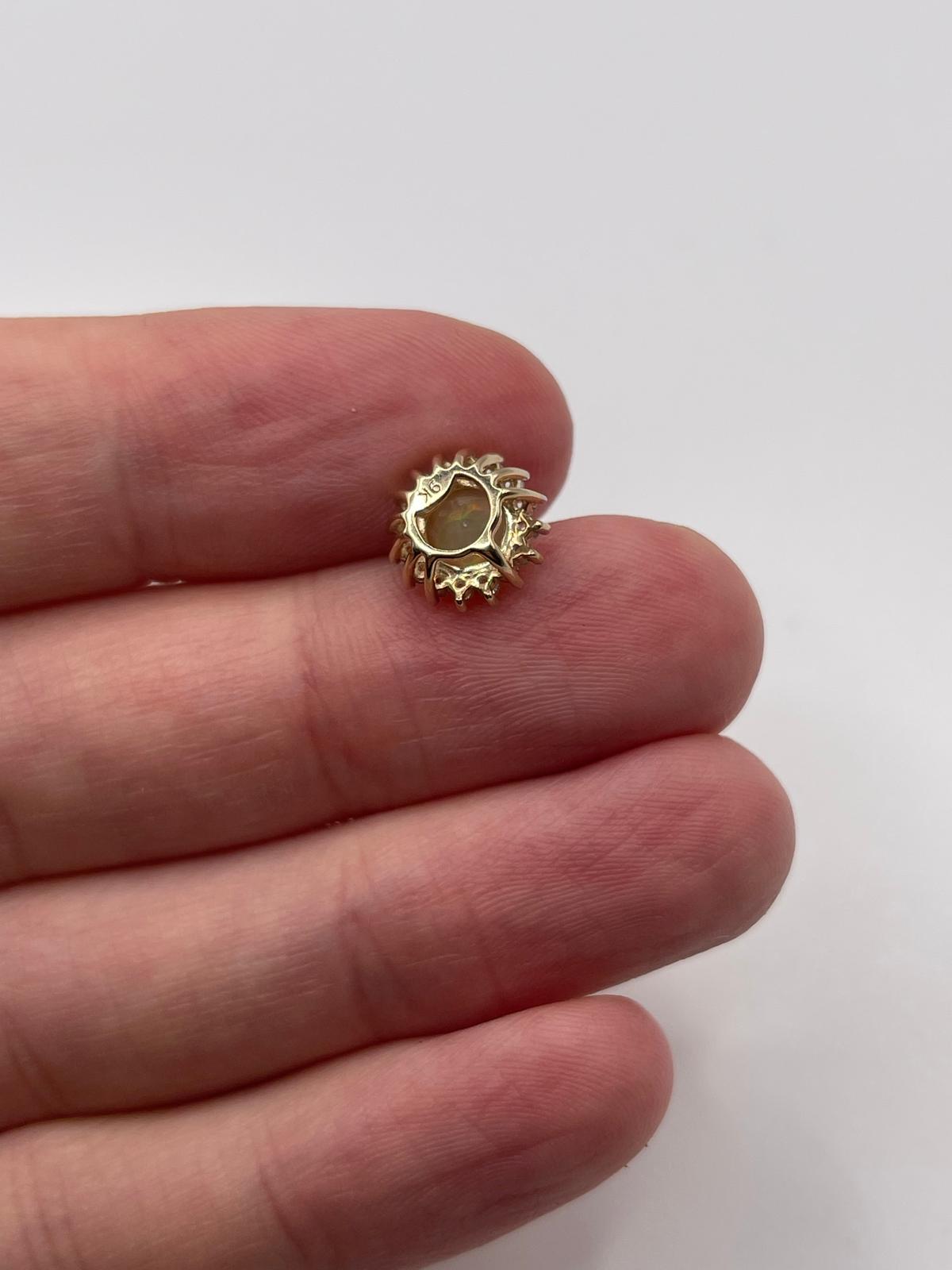 9ct gold opal and zircon pendant