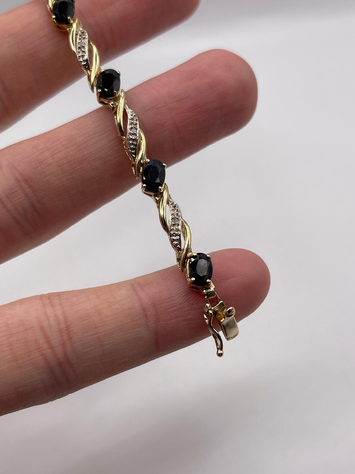 9ct gold sapphire and diamond bracelet