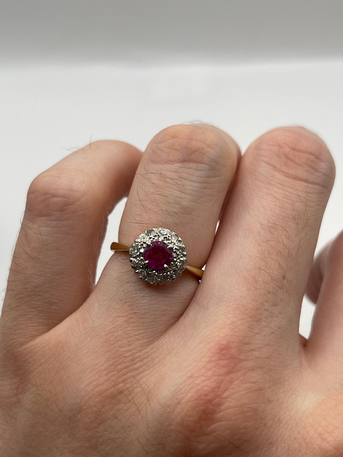 18ct gold ruby and diamond ring