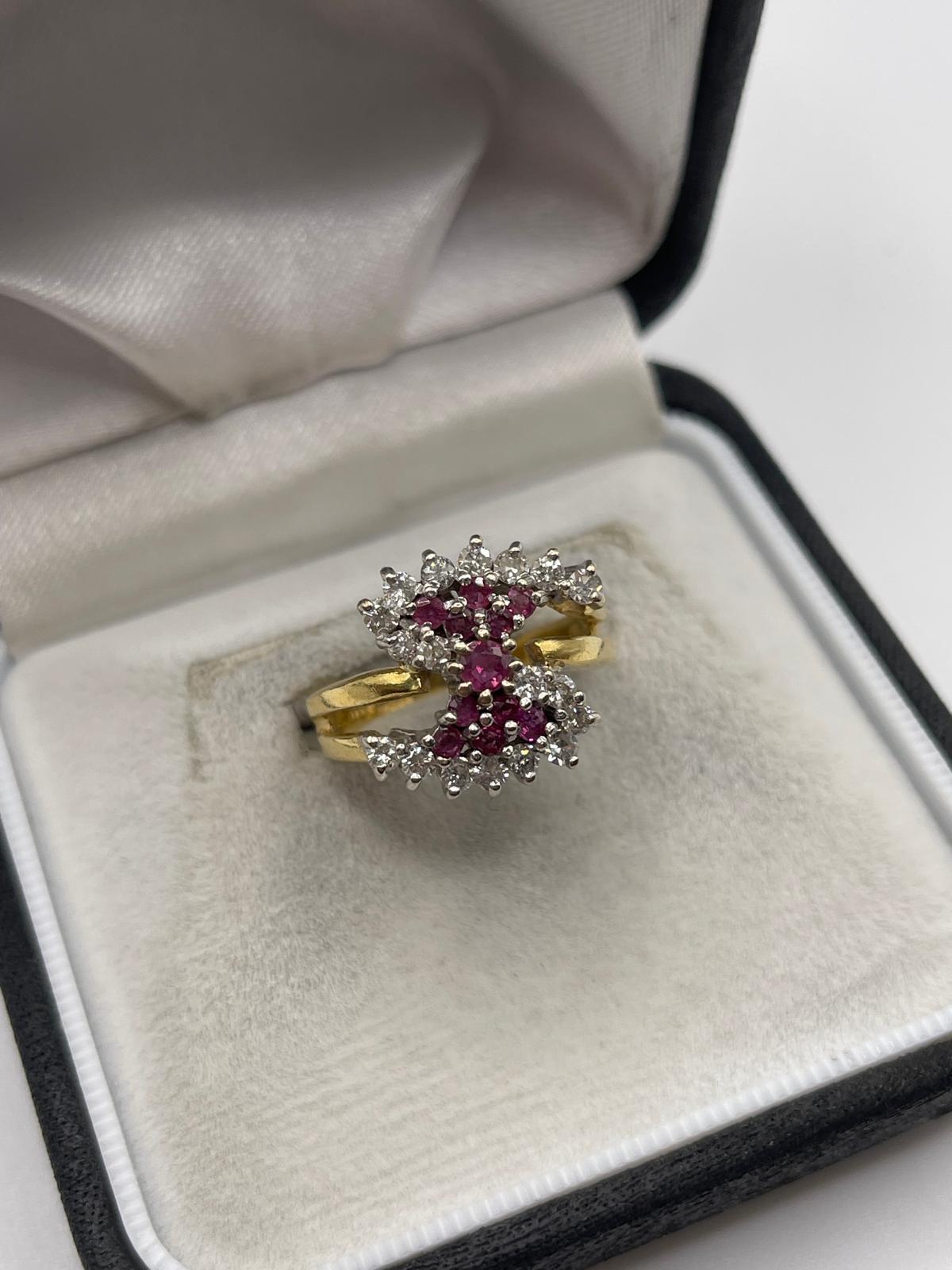 18ct gold ruby and diamond ring